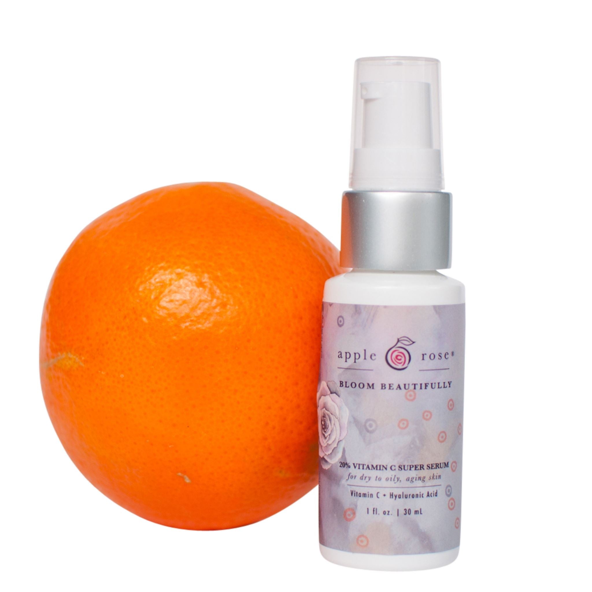 Bloom Beautifully 20% Vitamin C Super Serum from Apple Rose Beauty natural and organic skin care and organic beauty