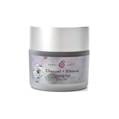 Charcoal + Hibiscus Exfoliating Mask from Apple Rose Beauty natural and organic skin care and organic beauty