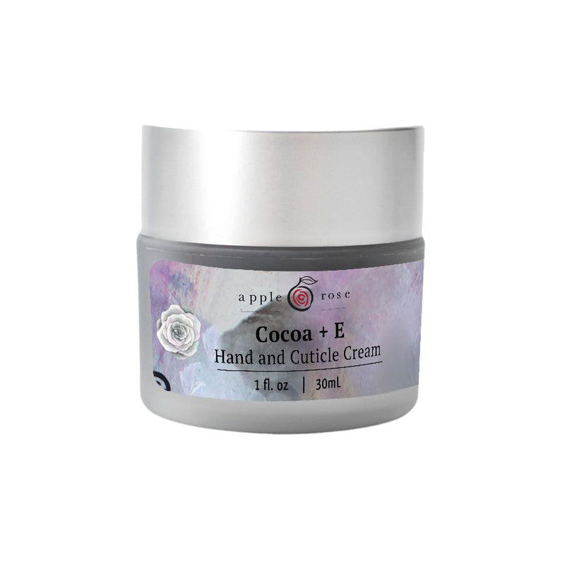 Cocoa + E Hand and Cuticle Cream from Apple Rose Beauty natural and organic skin care and organic beauty